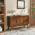 Buffet de Rangement Commode Moderne du Milieu du Siècle de 120 cm avec 2 Portes et 3 Tiroirs, Table Console d'Appoint