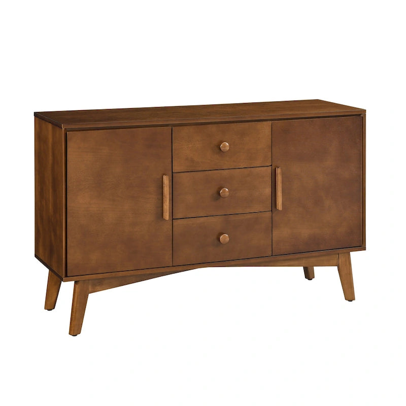 Buffet de Rangement Commode Moderne du Milieu du Siècle de 120 cm avec 2 Portes et 3 Tiroirs, Table Console d'Appoint