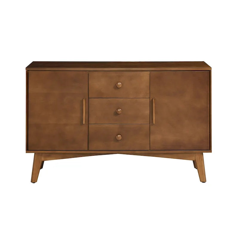 Buffet de Rangement Commode Moderne du Milieu du Siècle de 120 cm avec 2 Portes et 3 Tiroirs, Table Console d'Appoint