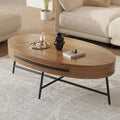 Table Basse Ovale Moderne avec Tiroir - S/O