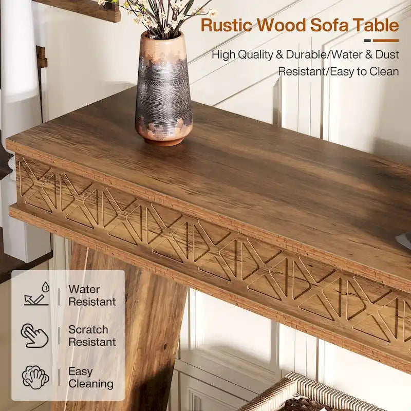 Table d'entrée extra longue de 180 cm, console étroite à 2 niveaux avec rangement - 180L x 30l x 80H cm