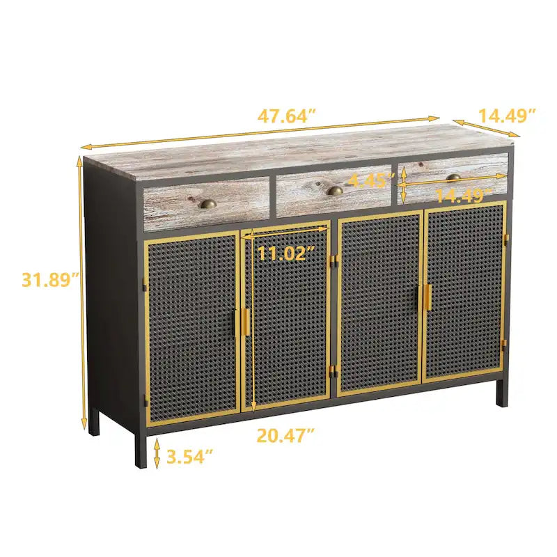 Meuble de rangement autoportant pour buffet Meuble d'entrée bas