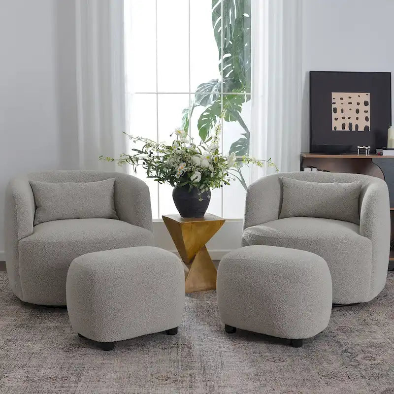 Repose-pieds Ottomane en Boucle de 23 po de Large Fauteuil Canapé