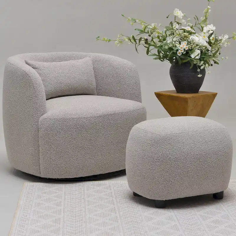 Repose-pieds Ottomane en Boucle de 23 po de Large Fauteuil Canapé