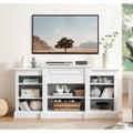 Meuble TV 65,75 po avec grand placard de rangement et étagères réglables pour téléviseurs jusqu'à 65 po