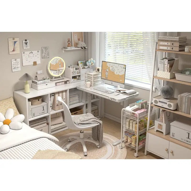 Bureau électrique debout en verre de 48 pouces avec plateau en verre trempé, poste de travail assis-debout à hauteur réglable pour bureau moderne