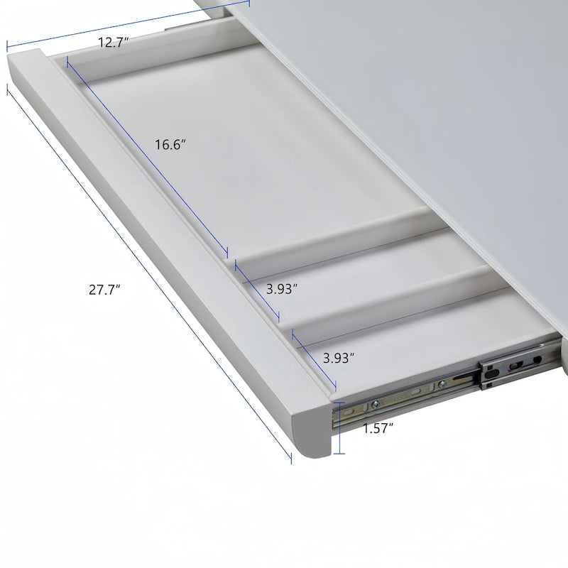 Bureau électrique debout en verre de 48 pouces avec plateau en verre trempé, poste de travail assis-debout à hauteur réglable pour bureau moderne