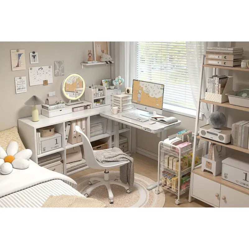 Bureau électrique debout en verre de 48 pouces avec plateau en verre trempé, poste de travail assis-debout à hauteur réglable pour bureau moderne