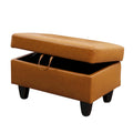 Ottoman de rangement carré en cuir pour salon