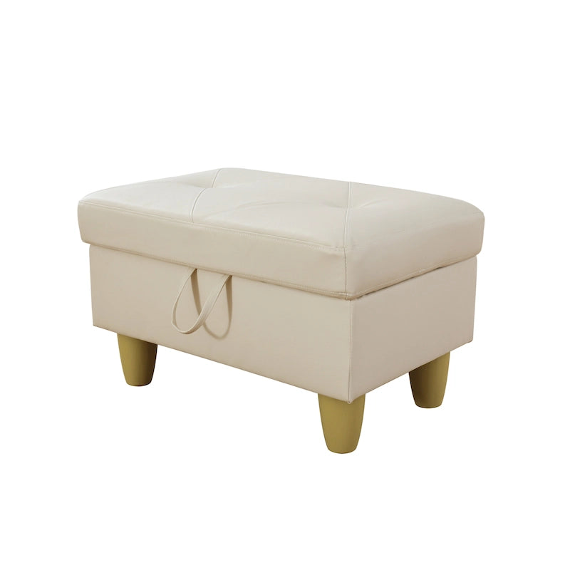Ottoman de rangement carré en cuir pour salon