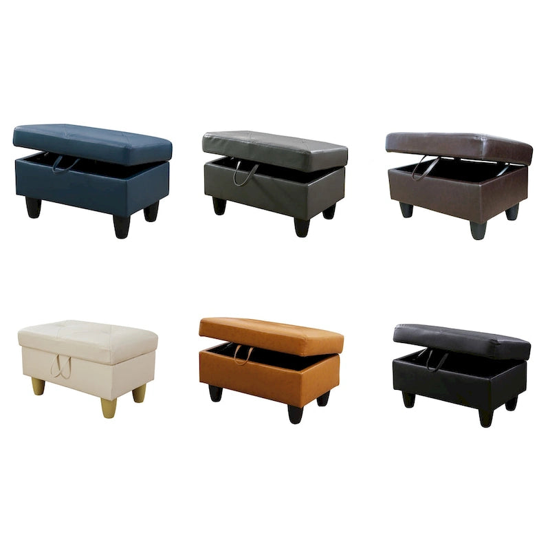 Ottoman de rangement carré en cuir pour salon