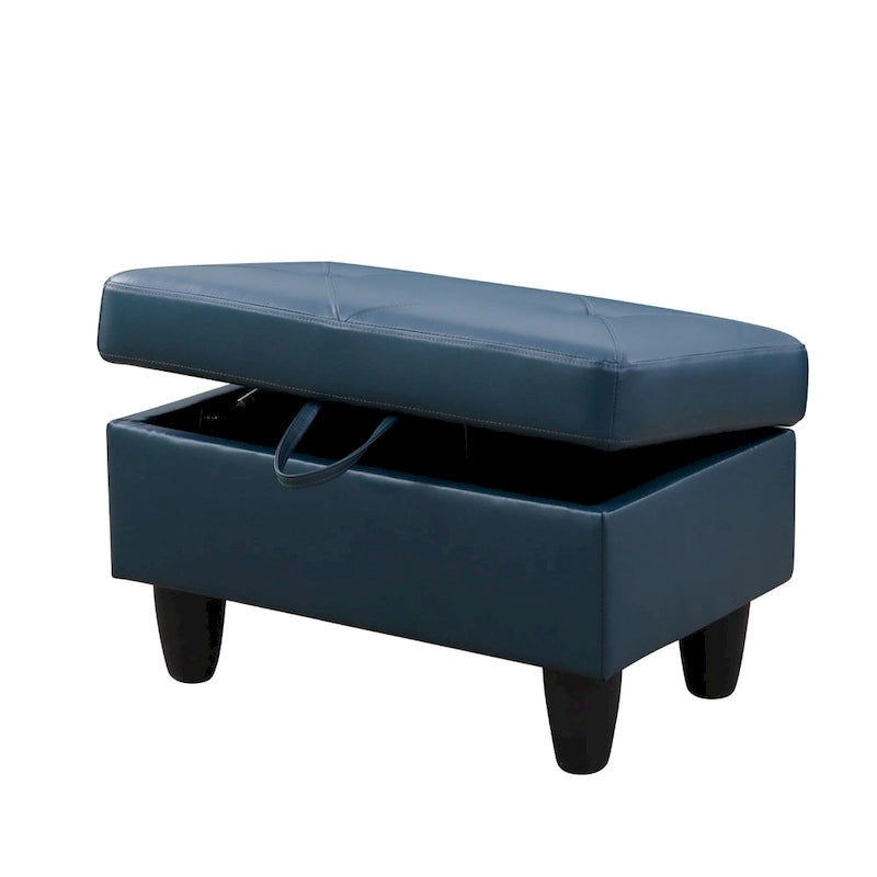 Ottoman de rangement carré en cuir pour salon