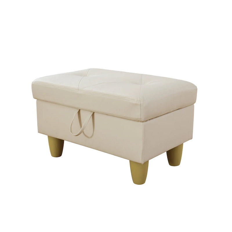 Ottoman de rangement carré en cuir pour salon