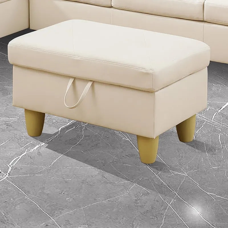 Ottoman de rangement carré en cuir pour salon