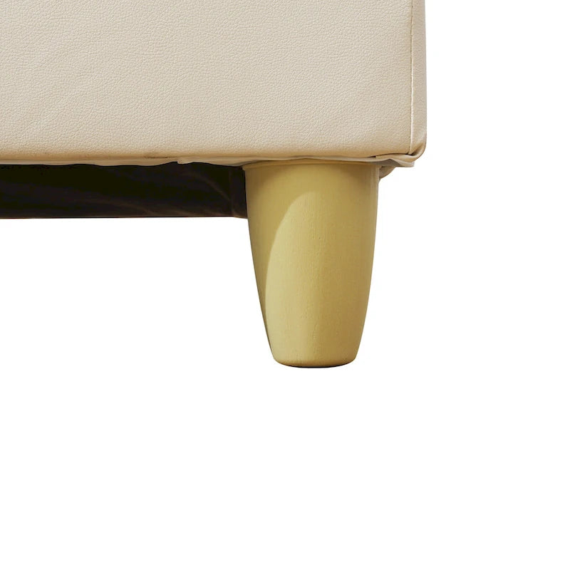 Ottoman de rangement carré en cuir pour salon