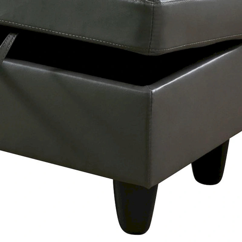 Ottoman de rangement carré en cuir pour salon