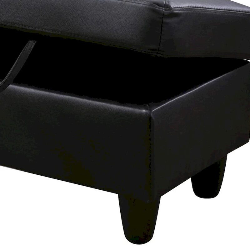 Ottoman de rangement carré en cuir pour salon