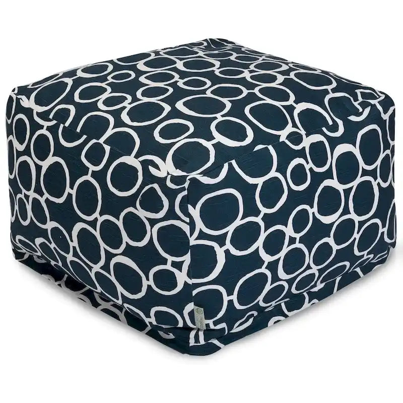 Pouf ottoman d'intérieur en coton Fusion 68,5 cm L x 68,5 cm l x 43 cm H