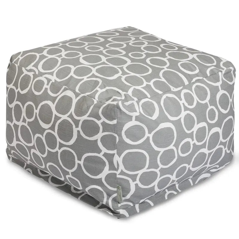 Pouf ottoman d'intérieur en coton Fusion 68,5 cm L x 68,5 cm l x 43 cm H