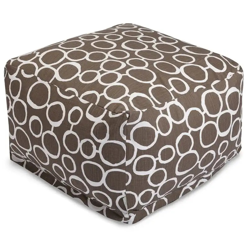 Pouf ottoman d'intérieur en coton Fusion 68,5 cm L x 68,5 cm l x 43 cm H
