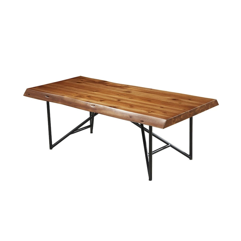 Table basse/cocktail à bords bruts - Noyer clair - 50Wx25.5Dx18H