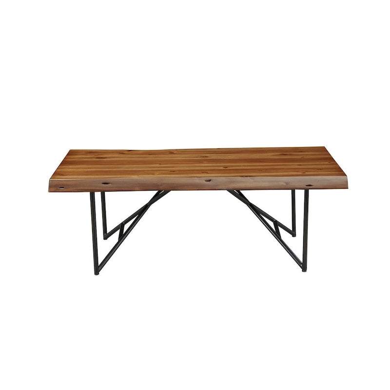 Table basse/cocktail à bords bruts - Noyer clair - 50Wx25.5Dx18H