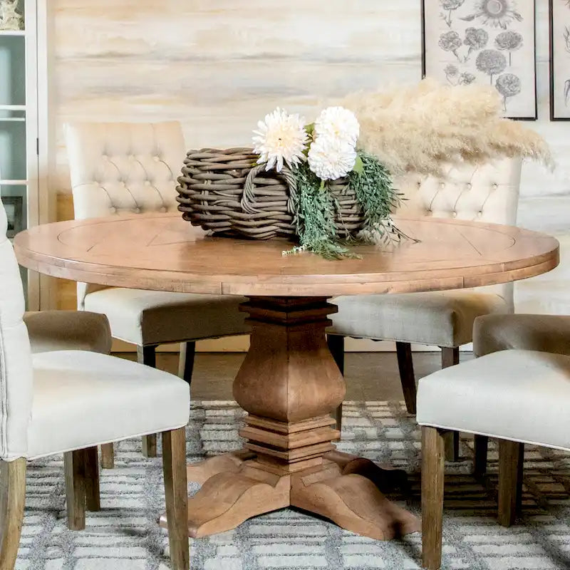Table à manger ronde de style néoclassique français du XVIIIe siècle, vintage - Table seulement