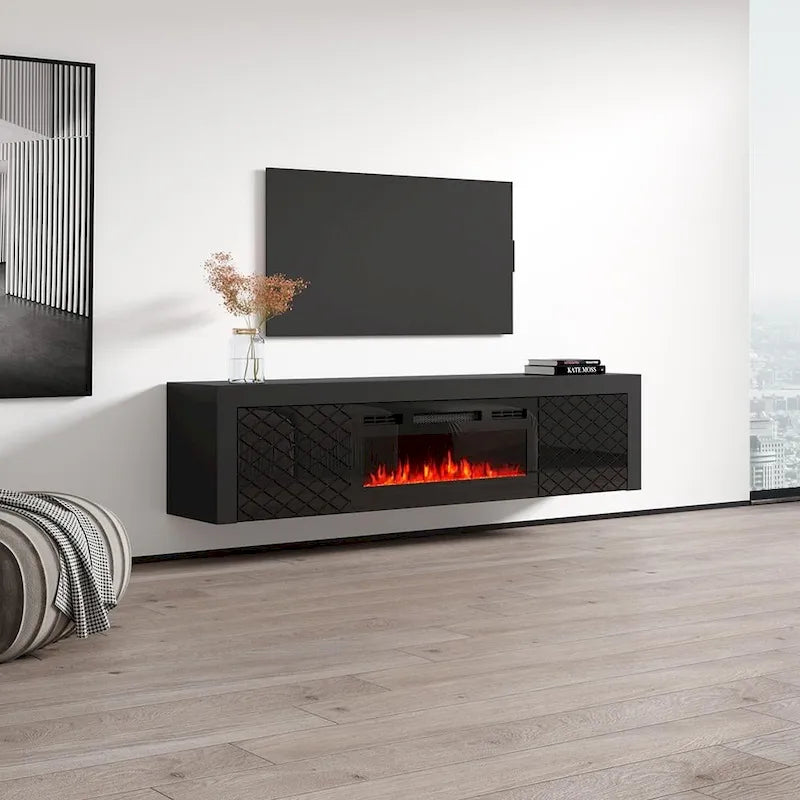 Meuble TV 71 avec cheminée électrique