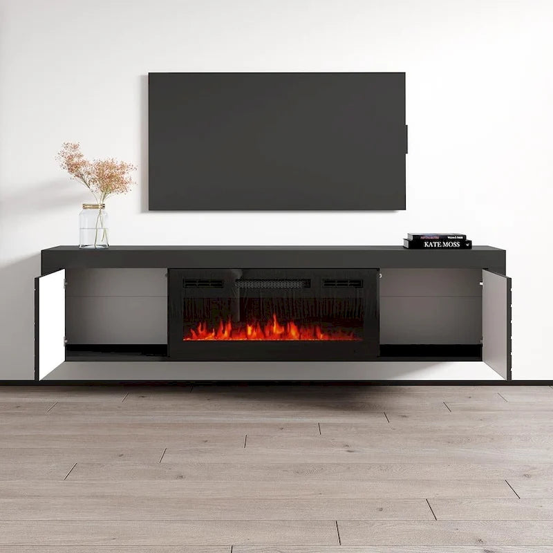 Meuble TV 71 avec cheminée électrique