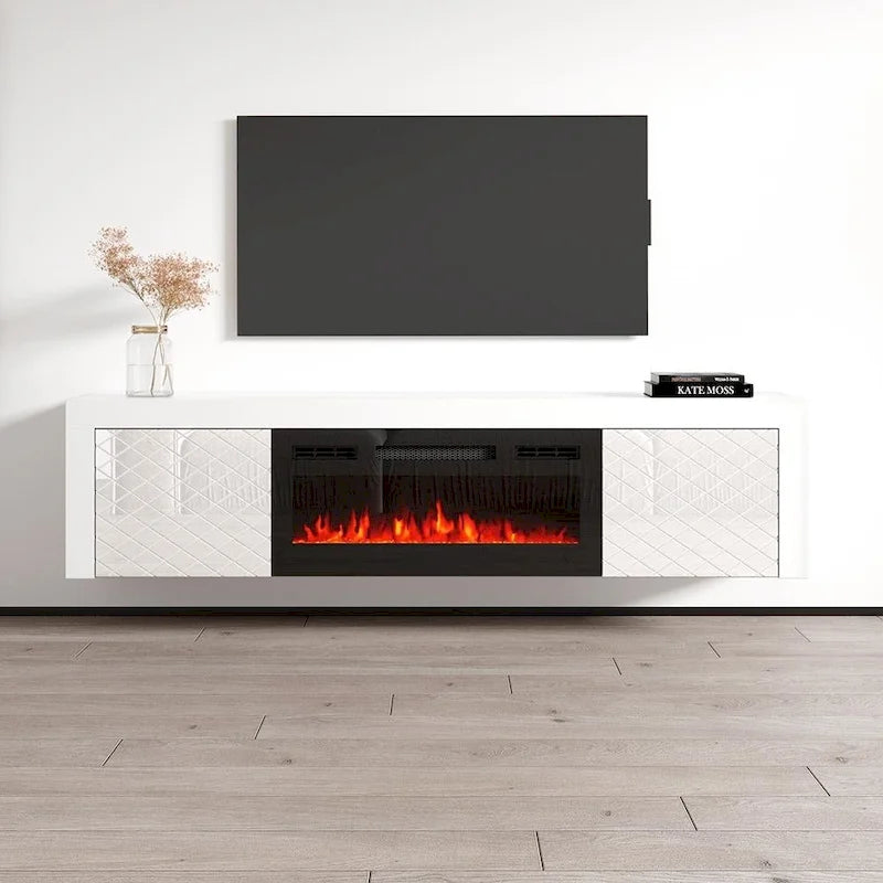 Meuble TV 71 avec cheminée électrique