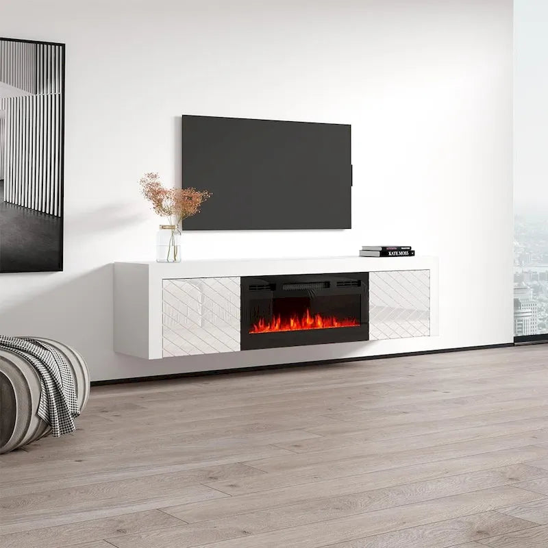 Meuble TV 71 avec cheminée électrique
