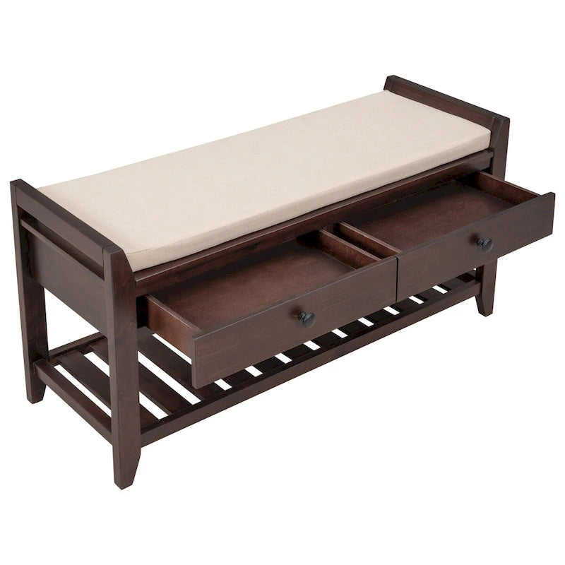 Banc de rangement d'entrée avec tiroirs