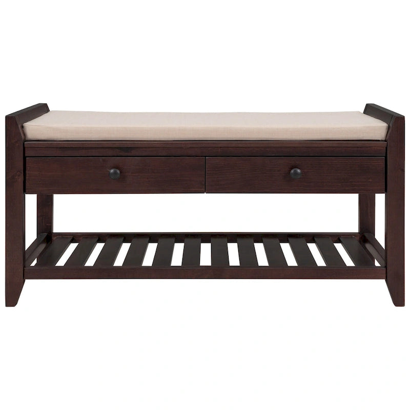 Banc de rangement d'entrée avec tiroirs
