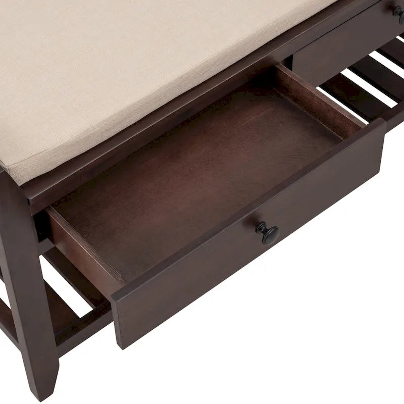 Banc de rangement d'entrée avec tiroirs