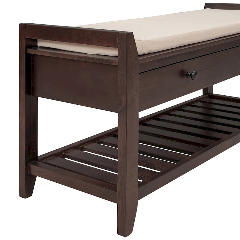 Banc de rangement d'entrée avec tiroirs