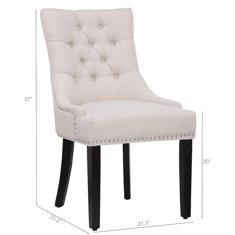 Chaise de salle à manger capitonnée (lot de 2)