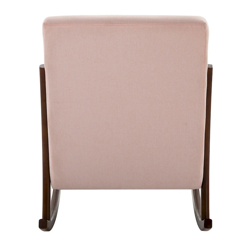 Fauteuil à bascule avec piètement en bois courbé, bascule en tissu avec assise rembourrée, meubles de maison pour chambre à coucher et salon, détente