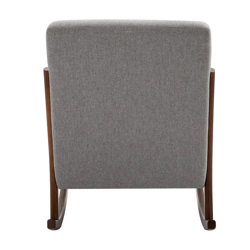 Fauteuil à bascule avec piètement en bois courbé, bascule en tissu avec assise rembourrée, meubles de maison pour chambre à coucher et salon, détente