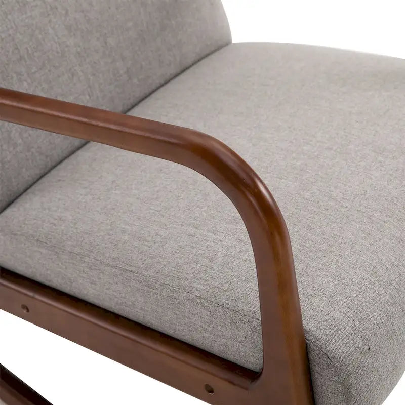 Fauteuil à bascule avec piètement en bois courbé, bascule en tissu avec assise rembourrée, meubles de maison pour chambre à coucher et salon, détente