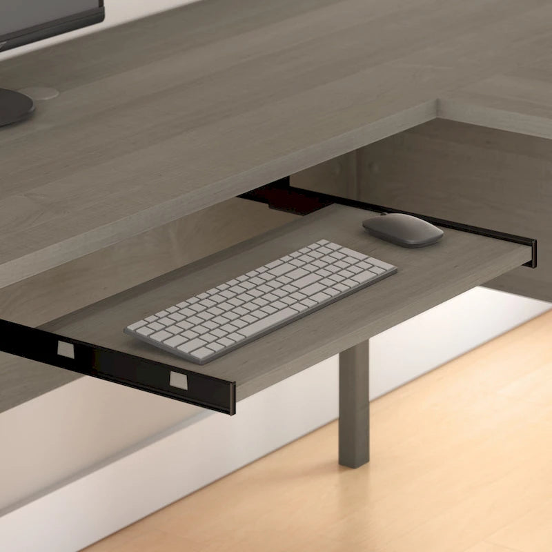 Bureau d'angle avec étagère de rangement