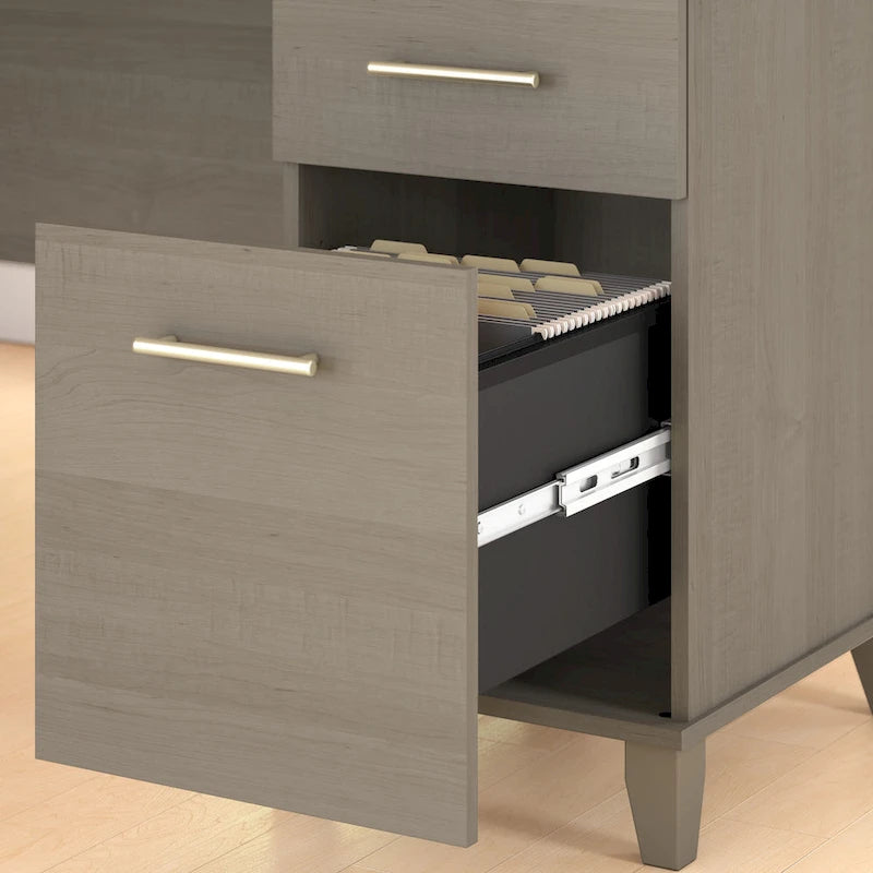 Bureau d'angle avec étagère de rangement