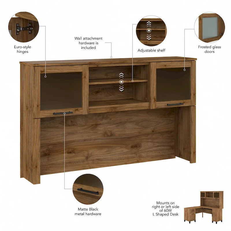 Bureau d'angle avec étagère de rangement