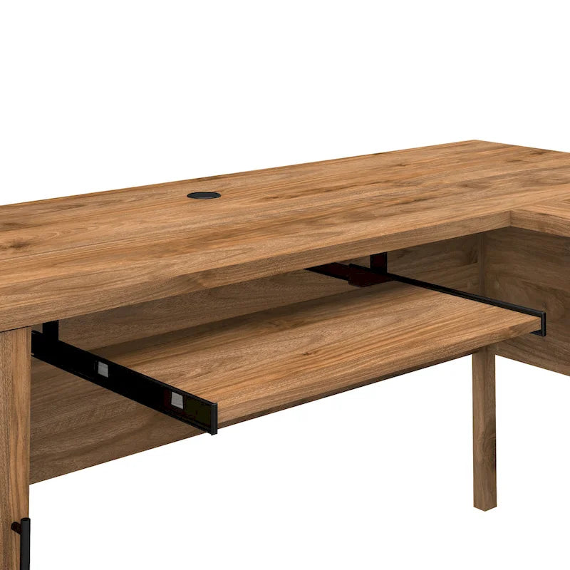 Bureau d'angle avec étagère de rangement