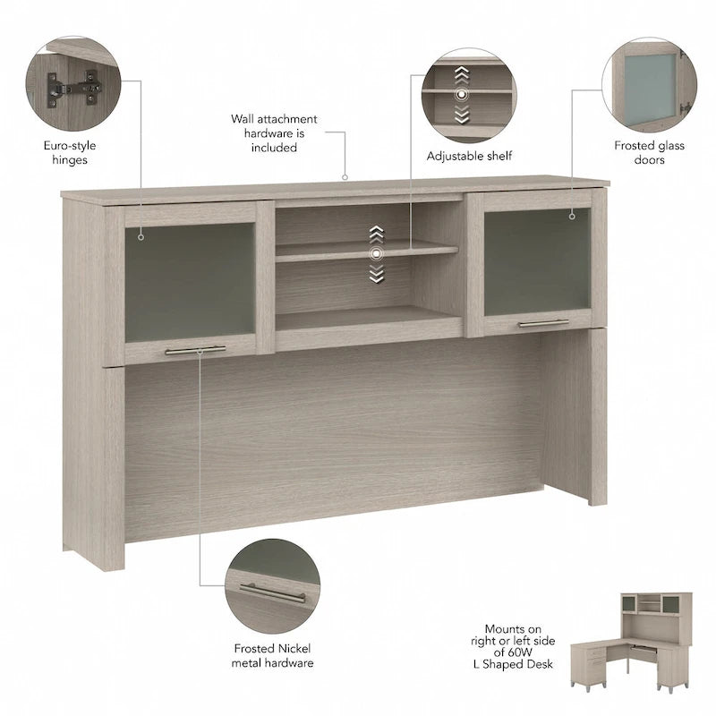 Bureau d'angle avec étagère de rangement