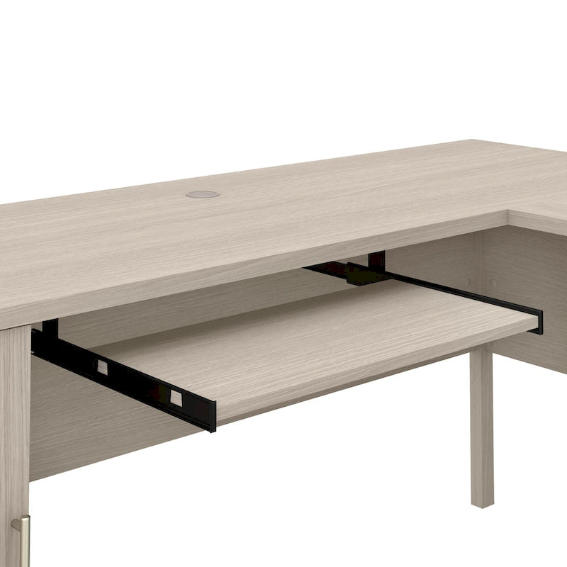Bureau d'angle avec étagère de rangement