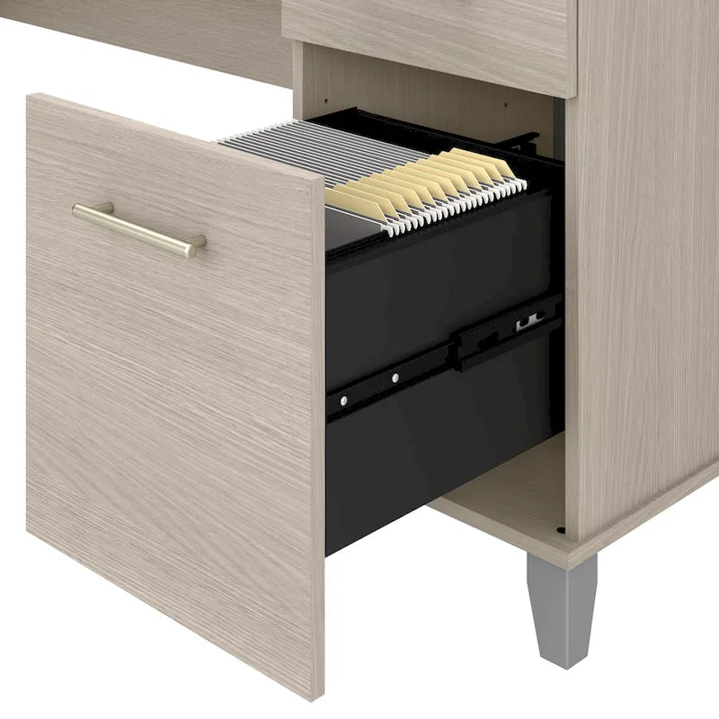Bureau d'angle avec étagère de rangement