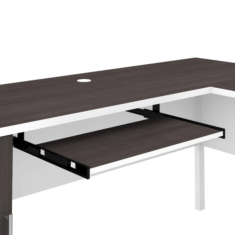 Bureau d'angle avec étagère de rangement