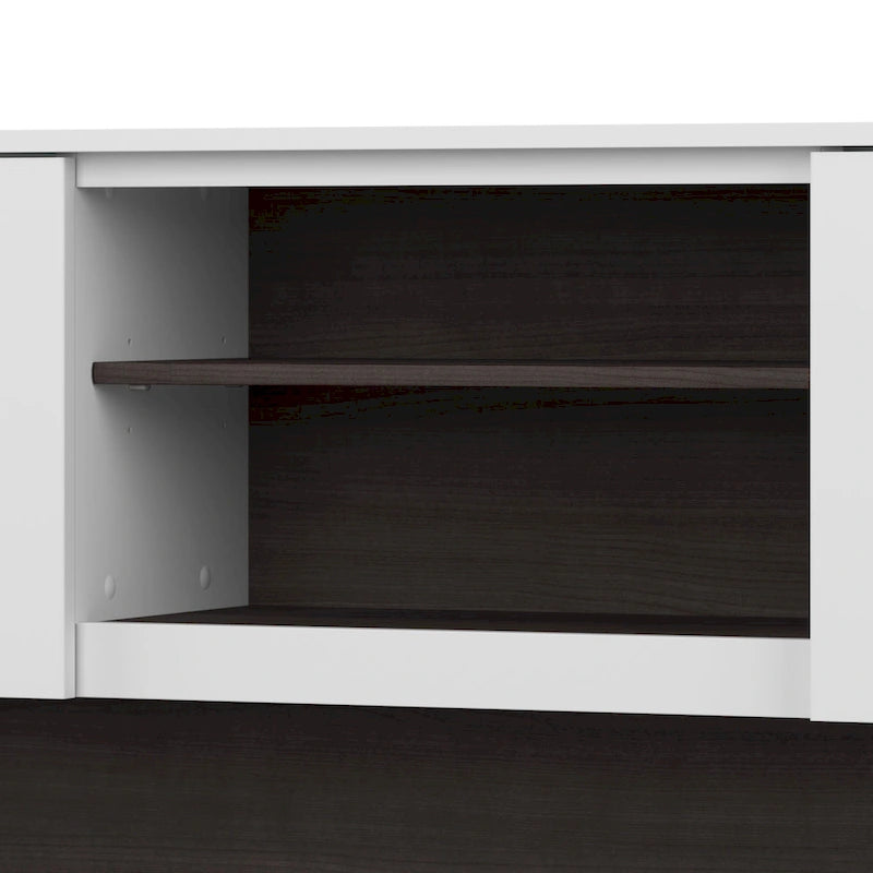 Bureau d'angle avec étagère de rangement