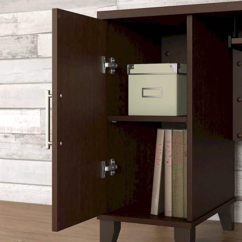 Bureau d'angle avec étagère de rangement