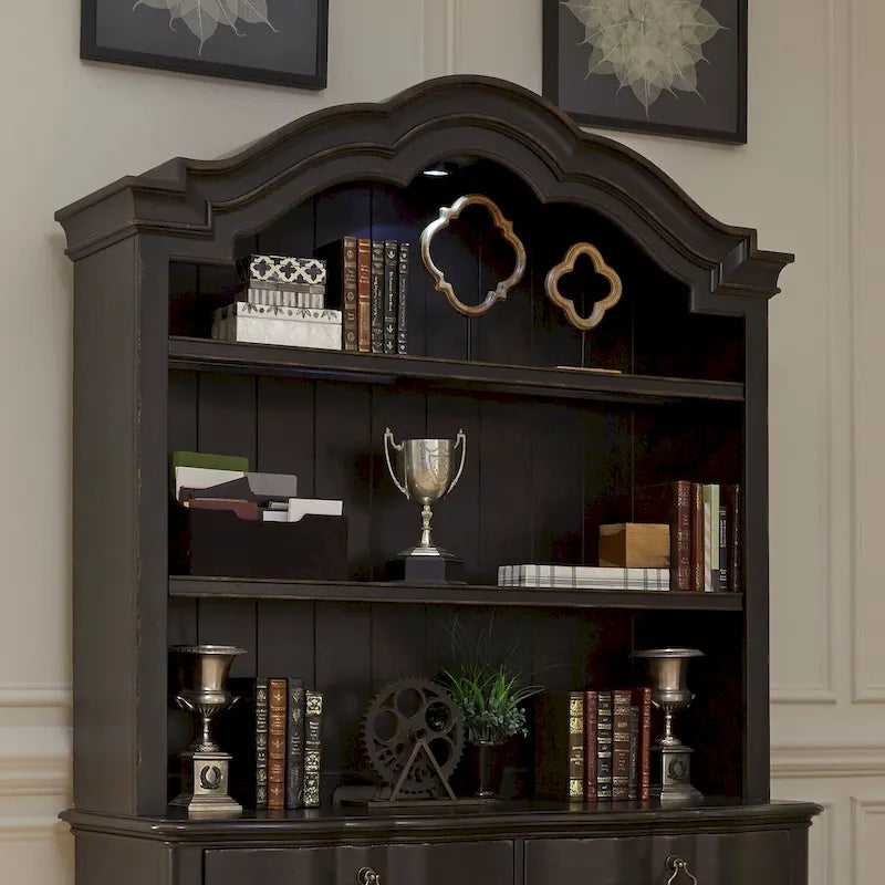 Vaisselier crédenza noir antique brossé